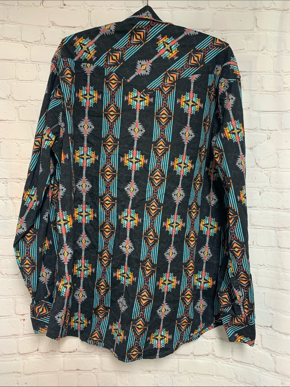 Rock & Roll Denim Aztec Rodeo Snap Black Shirt Size XL - Picture 5 of 5